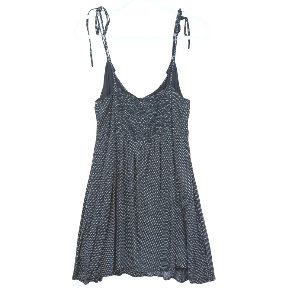 Lunik Womens Polka Dot‎ Mini Dress Size M Black Retro Cottagecore Preppy Casual